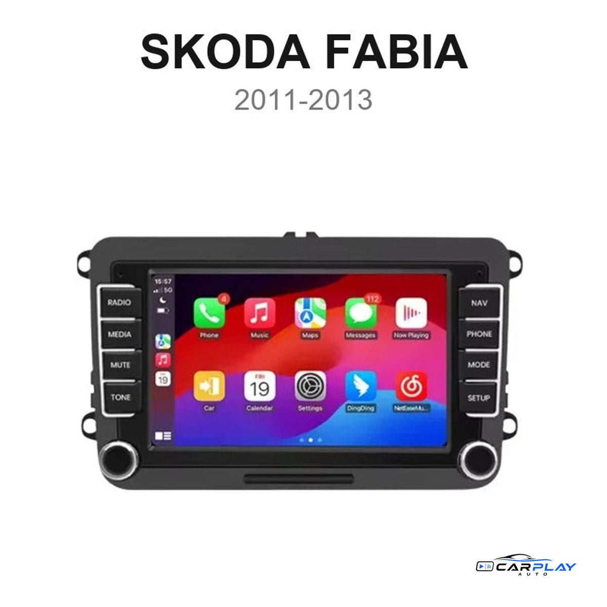 Écran CarPlay compatible avec Skoda Fabia [2011-2013]