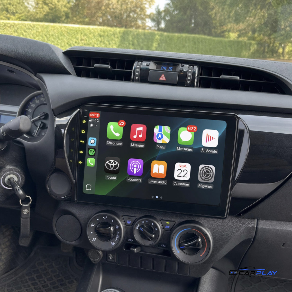 Écran CarPlay compatible avec Toyota Hilux [2015-2023]