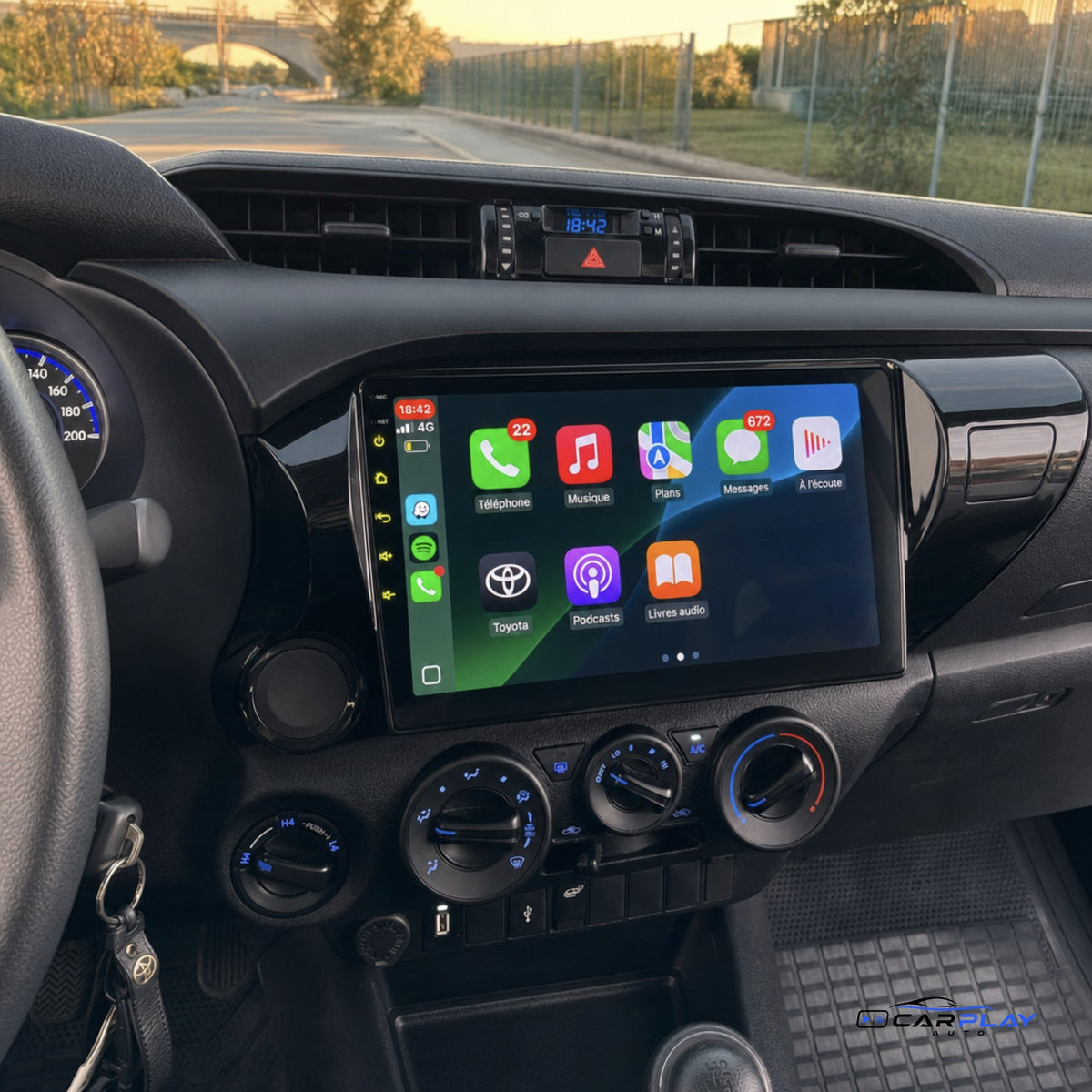 Écran CarPlay compatible avec Toyota Hilux [2015-2023]
