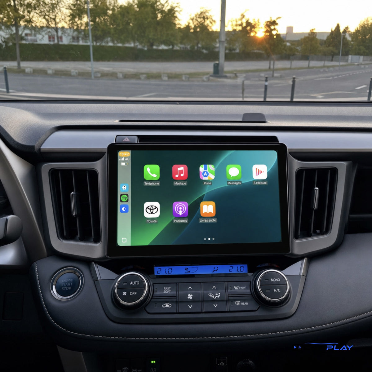 Écran CarPlay compatible avec Toyota RAV4 [2013-2018] - Climatisation automatique