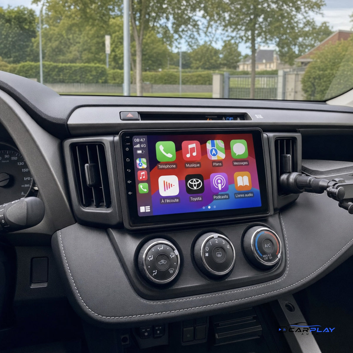 Écran CarPlay compatible avec Toyota RAV4 [2013-2018] - Climatisation manuelle