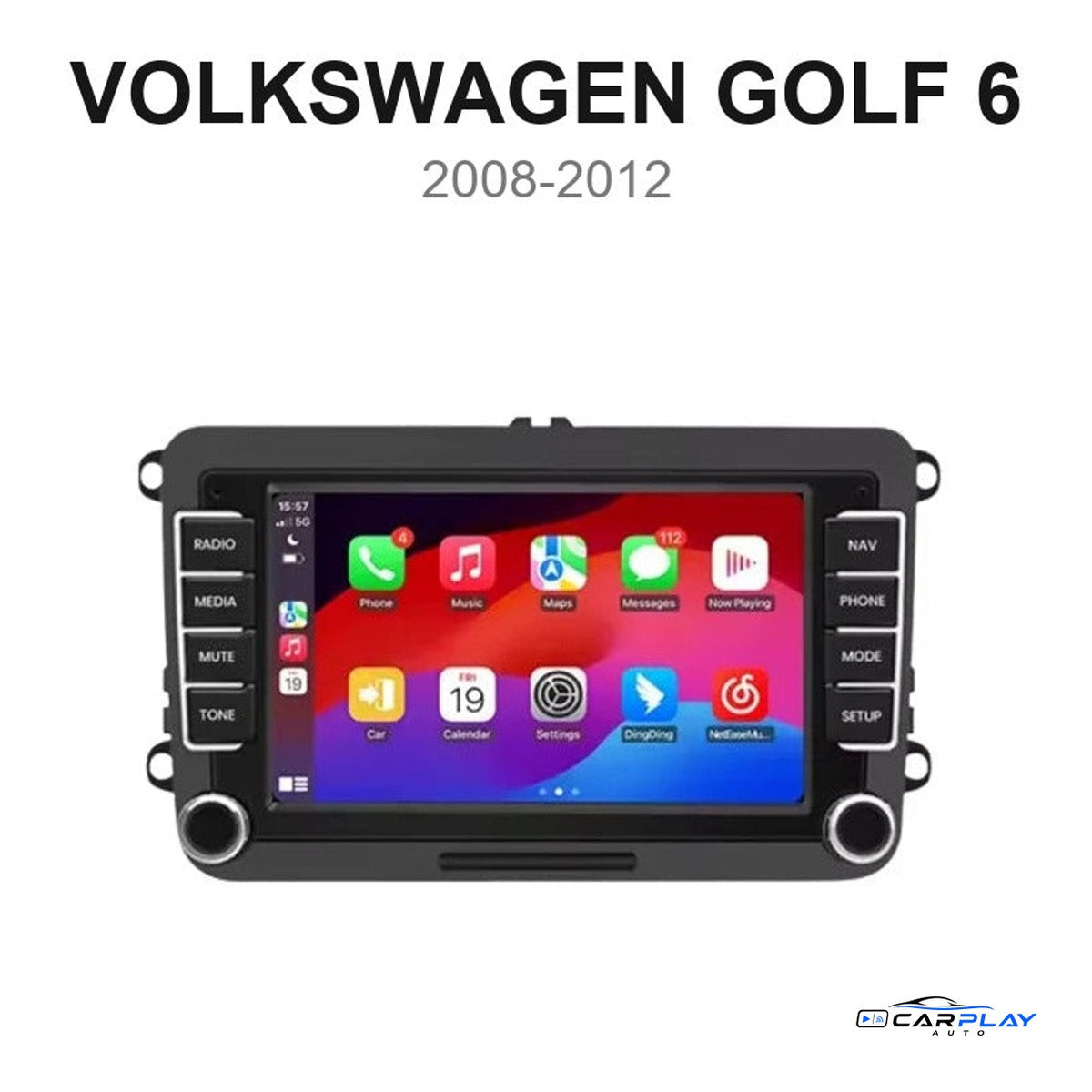 Écran CarPlay compatible avec Volkswagen Golf 6 [2008-2012]