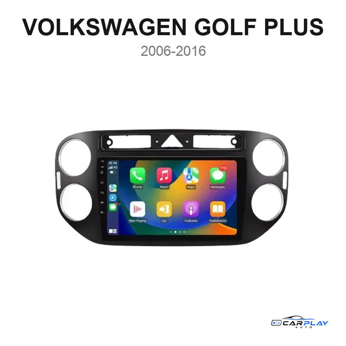 Écran CarPlay compatible avec Volkswagen Golf Plus [2006-2016] — Type B, warning triangulaire