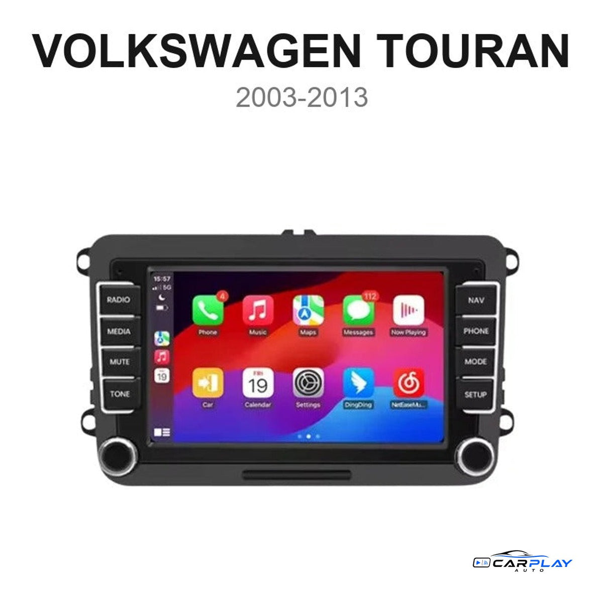 Écran CarPlay compatible avec Volkswagen Touran [2003-2013]