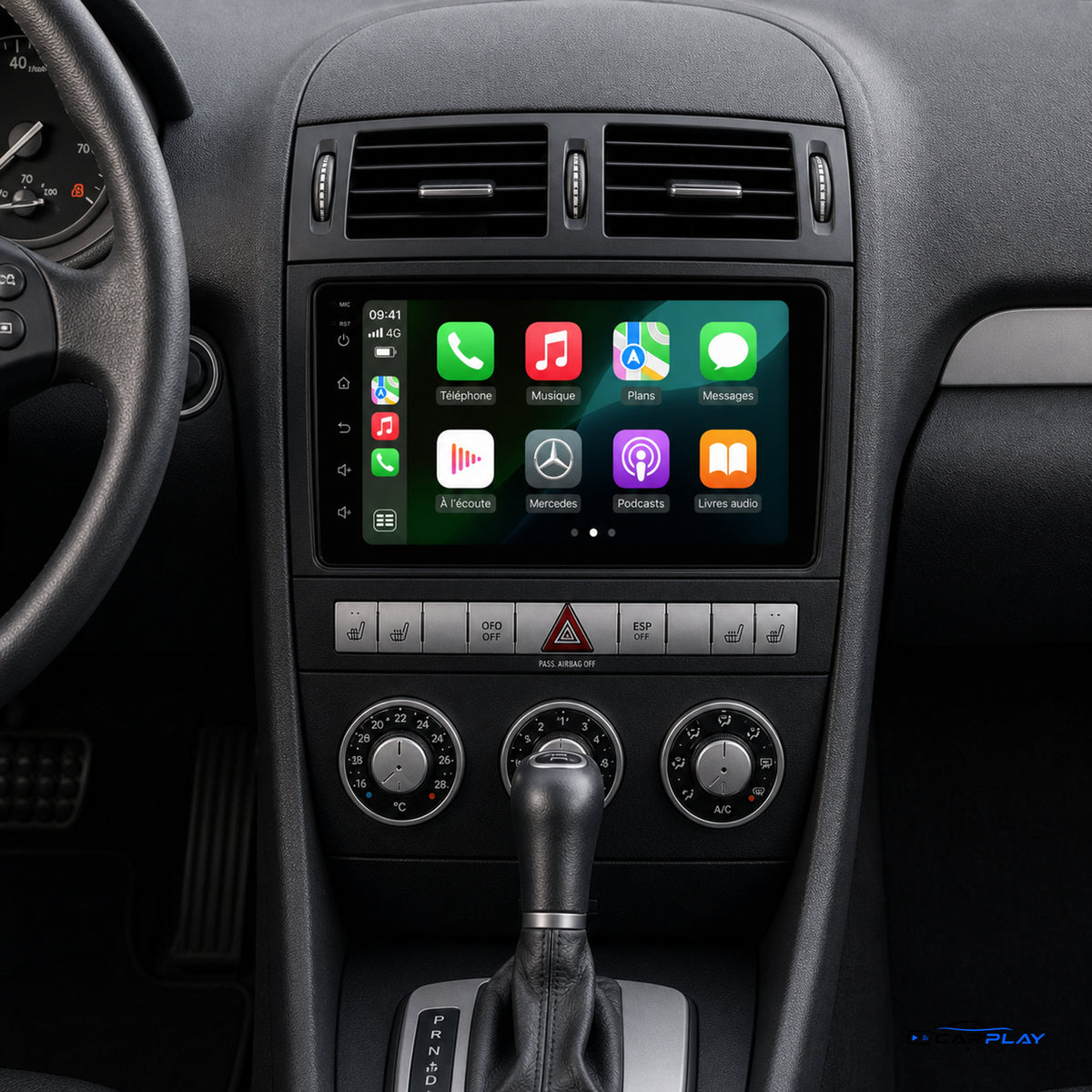 Écran CarPlay compatible avec Mercedes SLK R171 [2004-2011]
