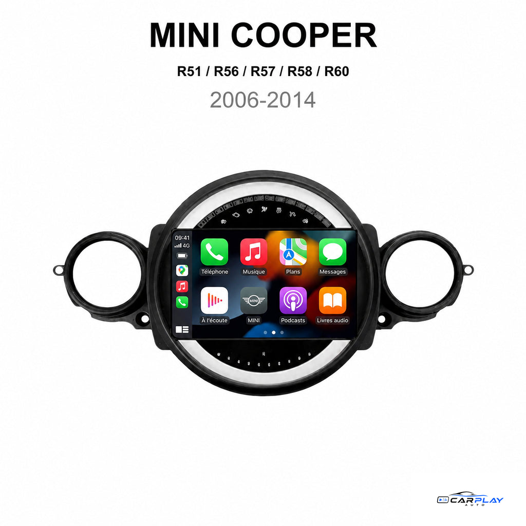 Écran CarPlay compatible avec Mini Cooper [2006-2014] R51 / R56 / R57 / R58 / R60