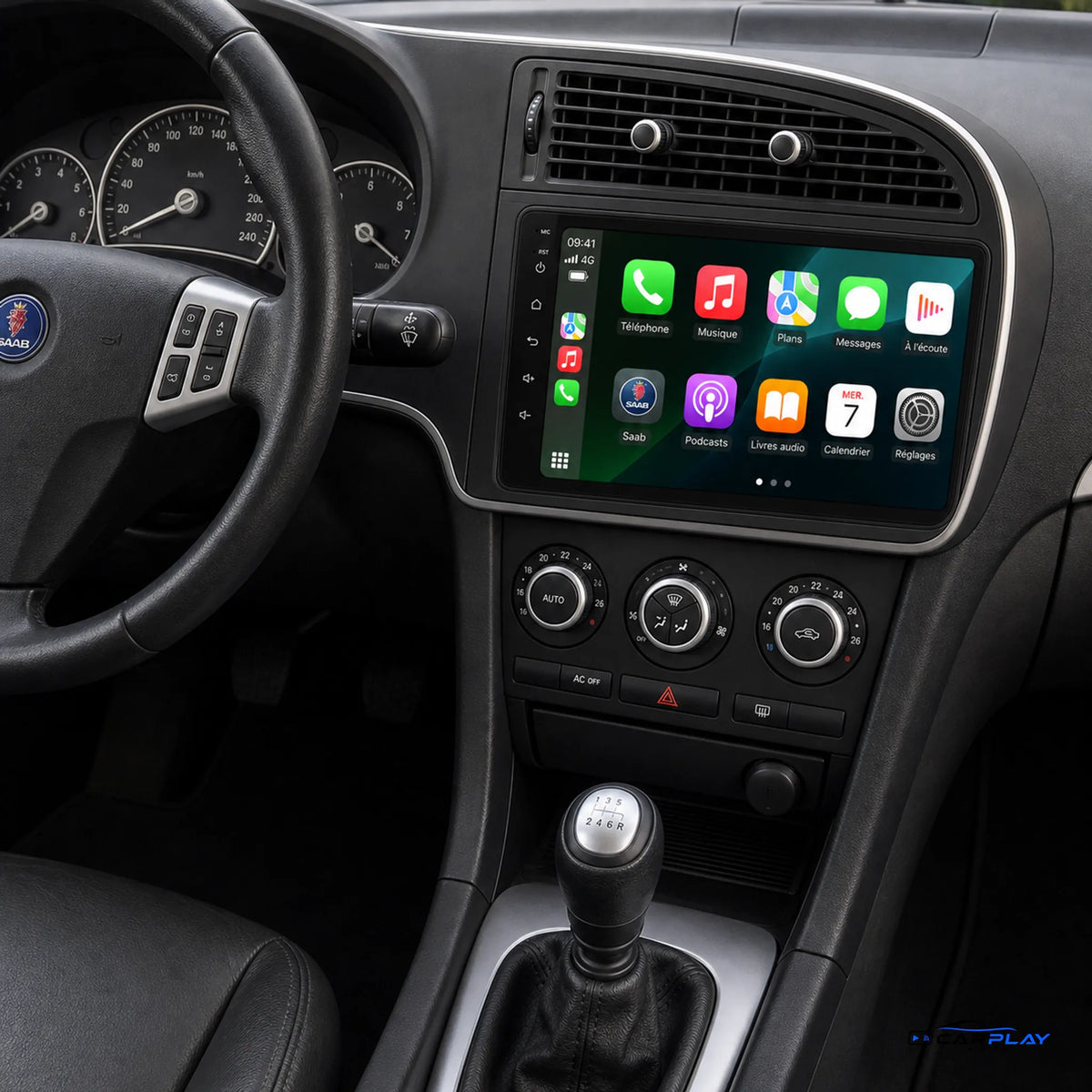 Écran CarPlay compatible avec Saab 9-3 [2007-2011]