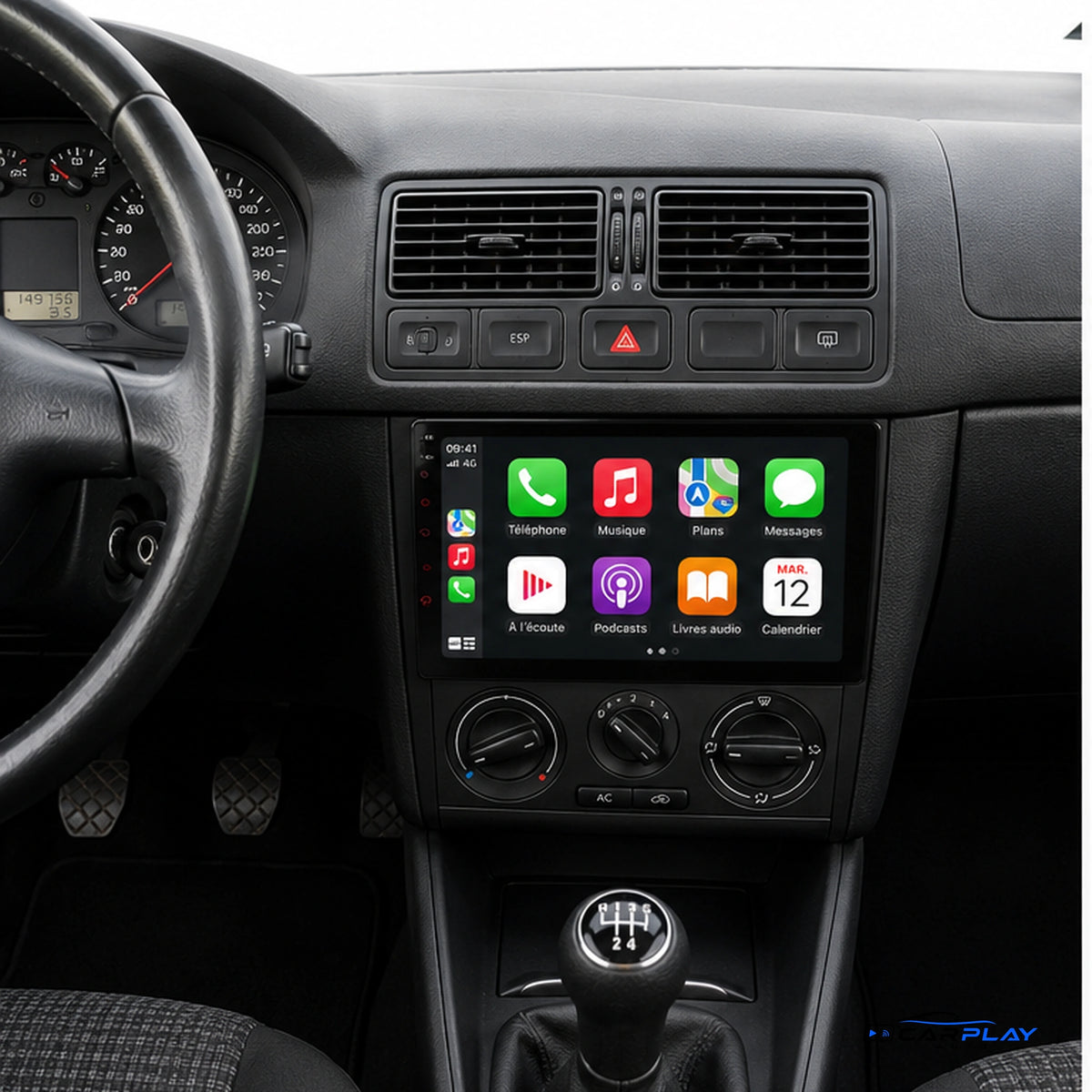 Écran CarPlay compatible avec Volkswagen Golf 4 [1998-2004] - Grand écran tactile