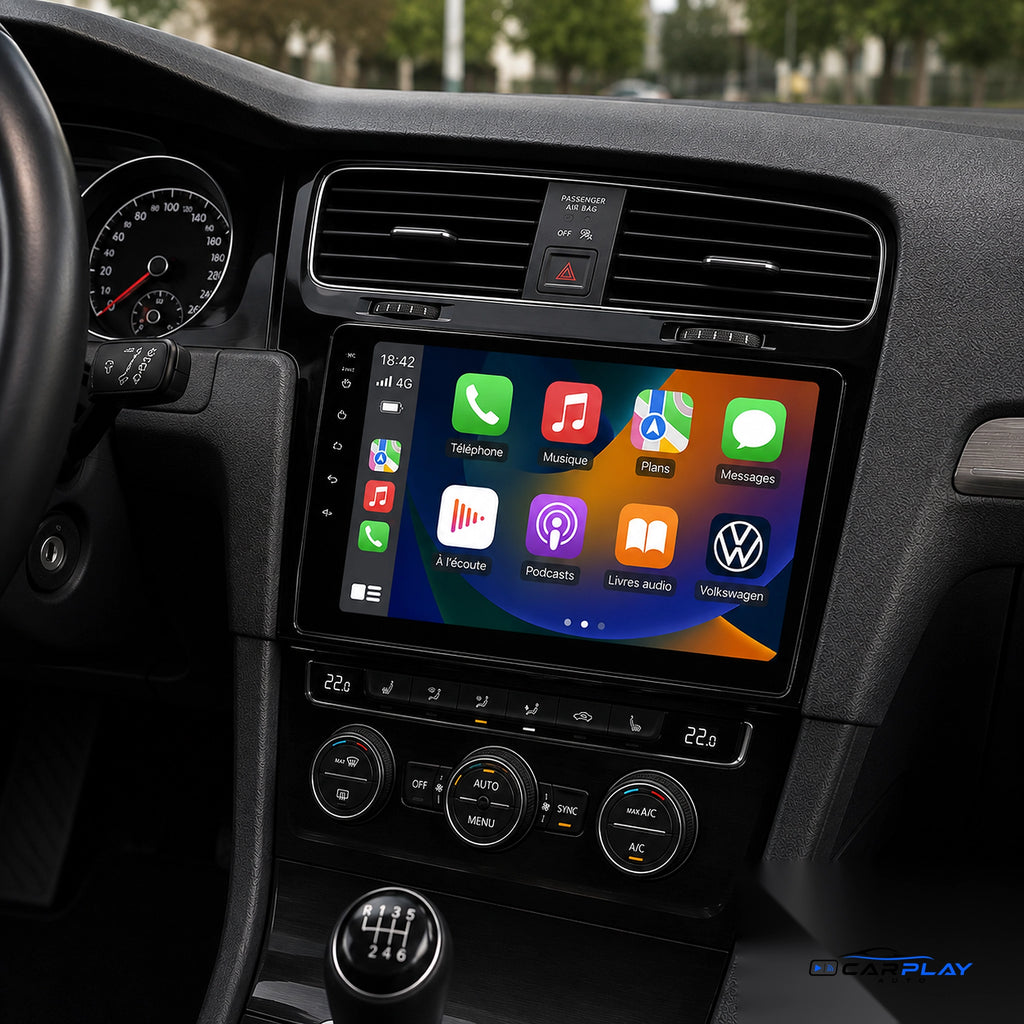 Écran CarPlay compatible avec Volkswagen Golf 7 [2013-2017] - Noir