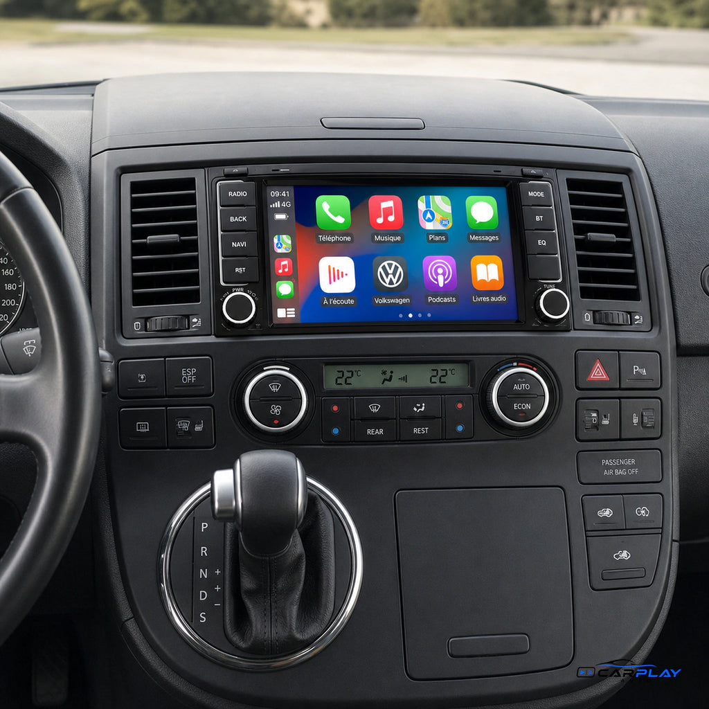 Écran CarPlay compatible avec Volkswagen T5 Transporter - Multivan - Touareg [2004-2011] (style d'origine)