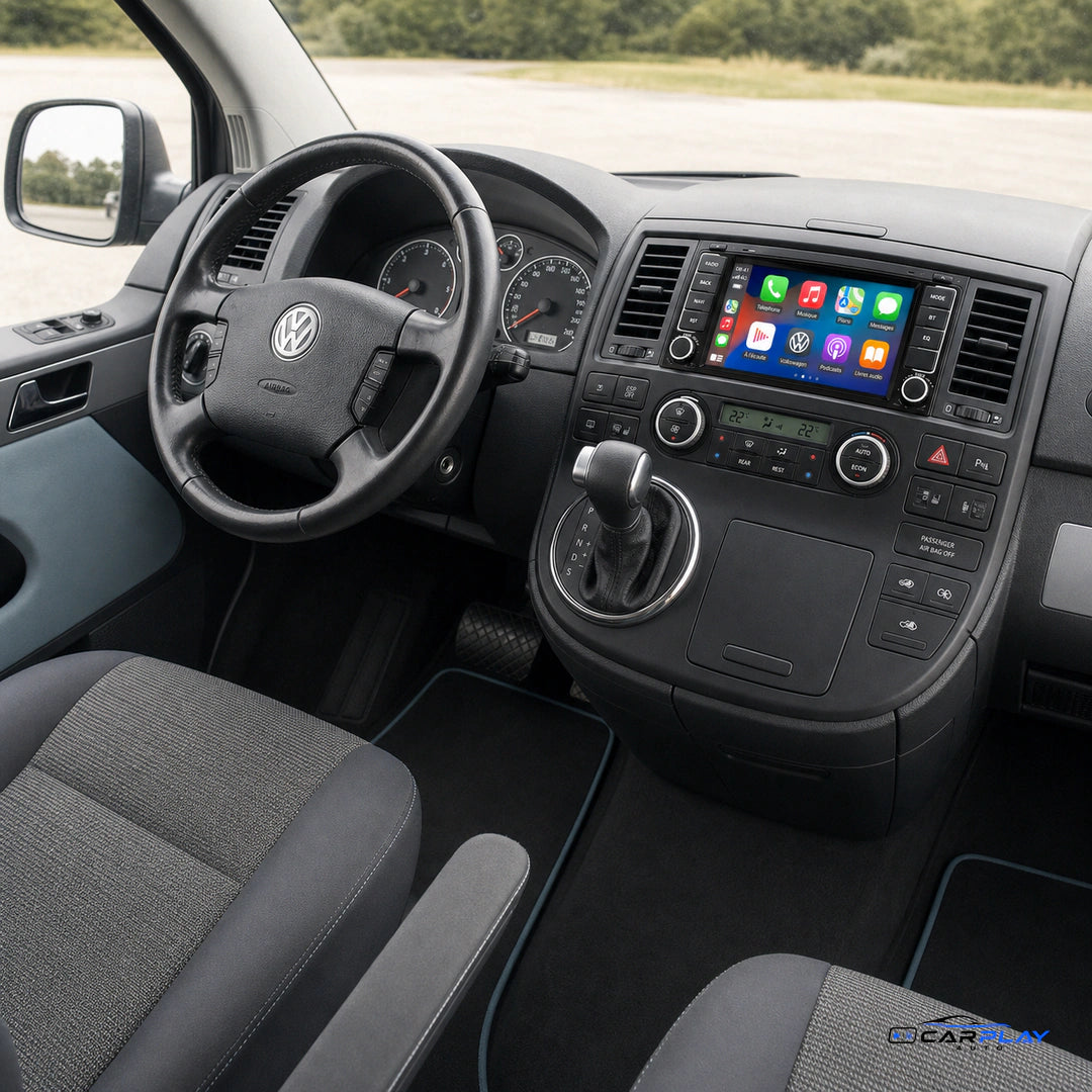 Écran CarPlay compatible avec Volkswagen T5 Transporter - Multivan - Touareg [2004-2011] (style d'origine)