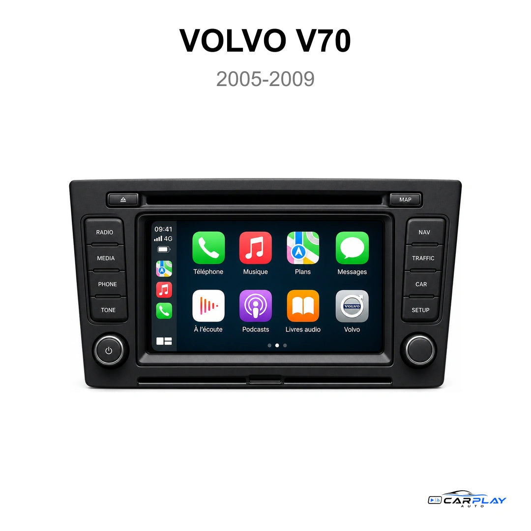 Écran CarPlay compatible avec Volvo V70 [2005-2009]
