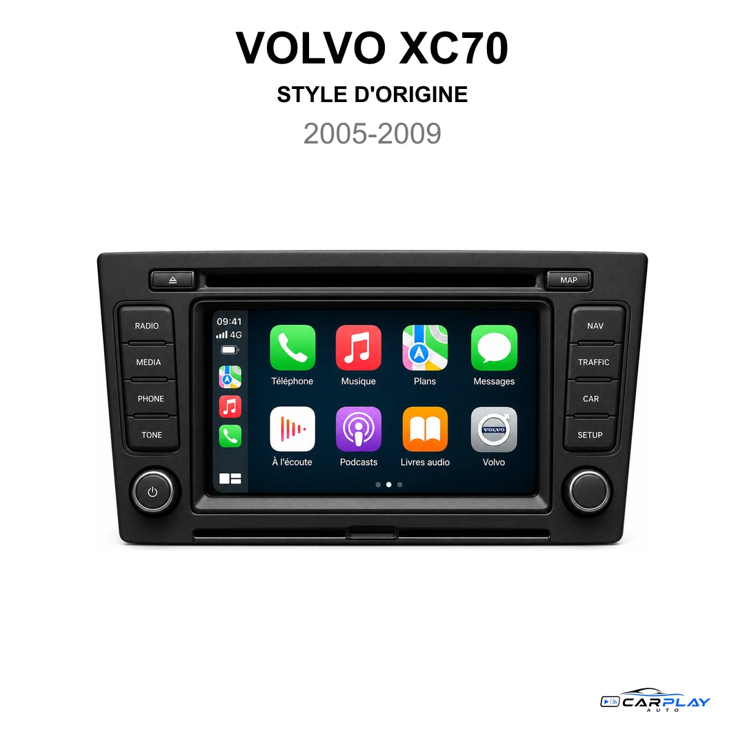 Écran CarPlay compatible avec Volvo XC70 [2005-2009] Style d'origine